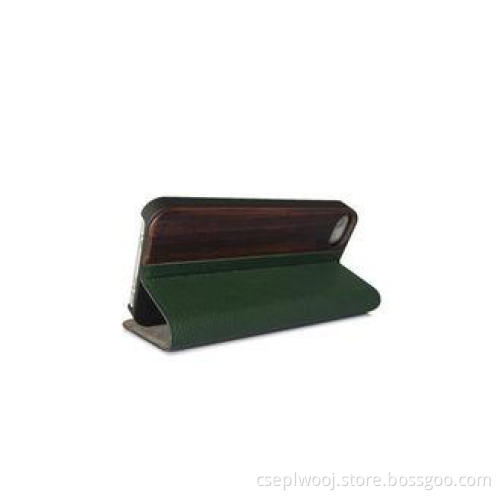 Personalized Luxury Leather Folio Wooden iPhone 4 Cover / M